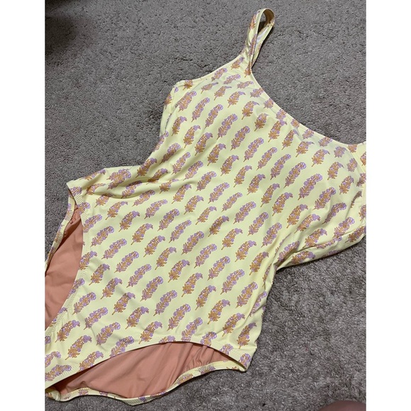 J.Crew x SZ Blockprints Size 12 Yellow One Piece Swimwear Swimsuit NEW - Picture 8 of 13